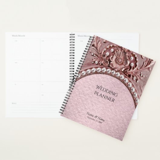 Planificateur Fleur Rose (Devant avec enveloppe)