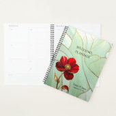 Planificateur Fleur Rouge Vitrail (Devant avec enveloppe)