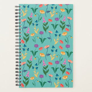 Planificateur Fleur Sauvage en Turquoise