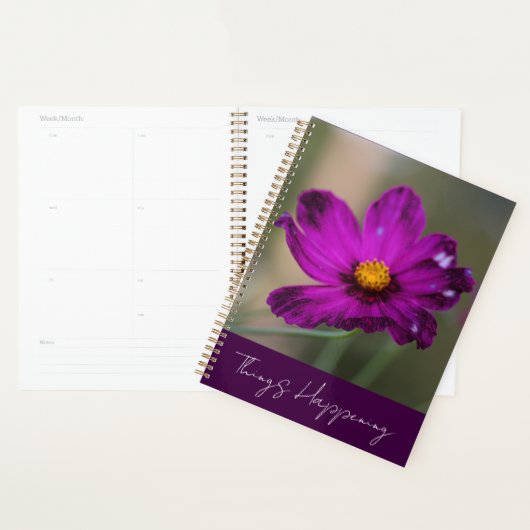 Planificateur Fleur Violette (Devant avec enveloppe)