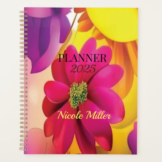 Planificateur Fleurs roses 2024 (Devant)