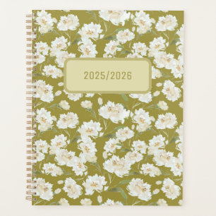 Planificateur floral à la crème jaune vert