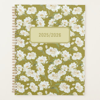 Planificateur floral à la crème jaune vert