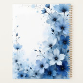 Planificateur floral abstrait à reliure spirale bl (Dos)
