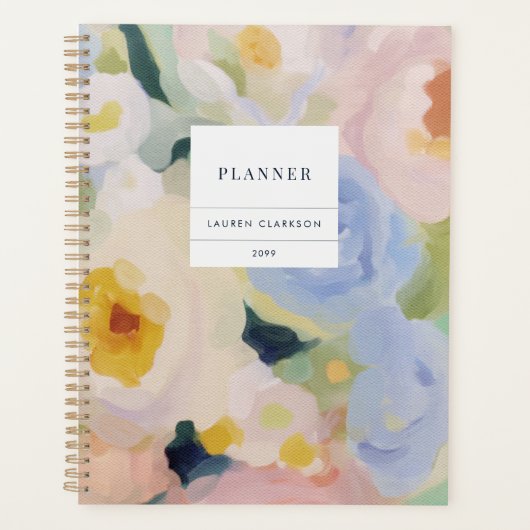 Planificateur floral abstrait doux (Devant)