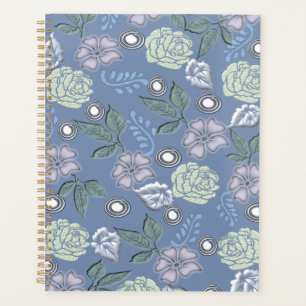 Planificateur floral bleu
