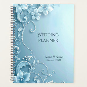 Planificateur floral décoratif bleu