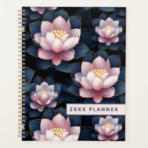 Planificateur floral Fleur de Lotus Rose et Bleu