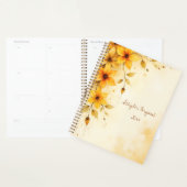 Planificateur floral jaune à reliure spirale Botan (Devant avec enveloppe)