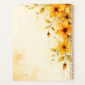 Planificateur floral jaune à reliure spirale Botan (Dos)
