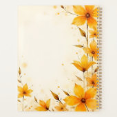 Planificateur floral jaune à reliure spirale et mo (Dos)