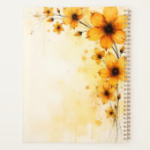 Planificateur floral jaune à reliure spirale pour (Dos)