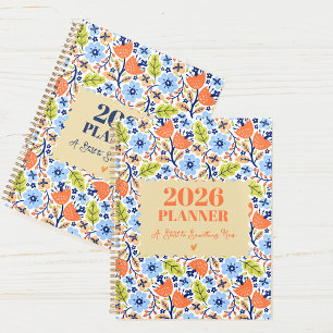 Planificateur floral personnalisé annuel et mensue
