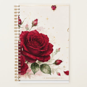 Planificateur floral romantique Notes d'amour Rose