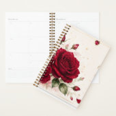 Planificateur floral romantique Notes d'amour Rose (Devant avec enveloppe)