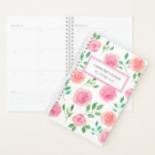 Planificateur floral rose personnalisé (Devant avec enveloppe)