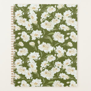 Planificateur floral vert olive