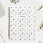 Planificateur Floral vintage<br><div class="desc">Carnet de planificateur personnalisé avec motif floral élégant et nom personnalisé.</div>