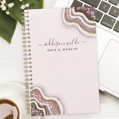 Planificateur géode d'agate rose gold blush paille