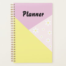 Planificateur Géométrique Pastel avec Fleurs de Ma