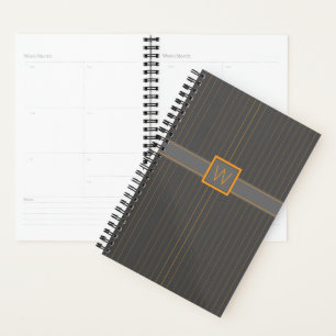 Planificateur Gris avec Rayures Orange