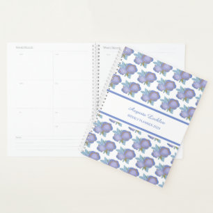 Planificateur hebdomadaire à motif floral aquarell
