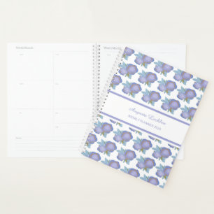 Planificateur Hebdomadaire à Motif Floral Violet P