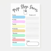 Planificateur Hebdomadaire de Repas Post-It Note C (Devant)