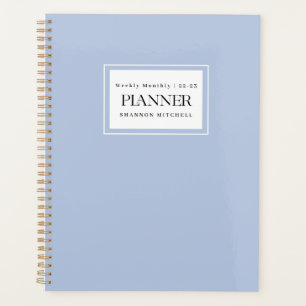 Planificateur Hebdomadaire Mensuel Moderne Bleu Po