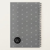 Planificateur Houndstooth Gris avec Accent Argenté (Dos)
