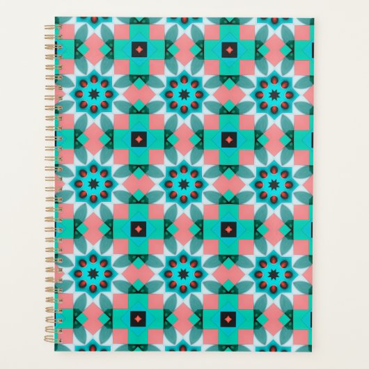 Planificateur Mandala Corail & Menthe (Devant)