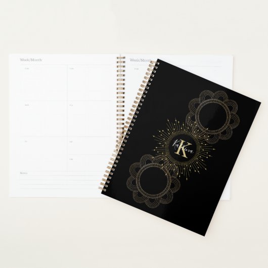 Planificateur Mandala Monogrammé (Devant avec enveloppe)