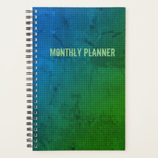 Planificateur mensuel bleu vert (Devant)