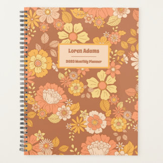 Planificateur mensuel de fleurs rétrospectif