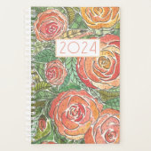 Planificateur mensuel Rose d'aquarelle (Devant)