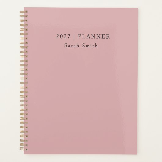 Planificateur minimal 2027 Couverture Rose Pâle (Devant)