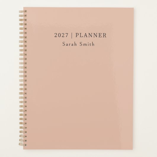 Planificateur minimal 2027 Couverture Warm Sand Bl (Devant)