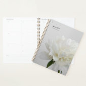 Planificateur Minimaliste Paeonia Blanche (Devant avec enveloppe)