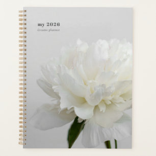 Planificateur Minimaliste Paeonia Blanche