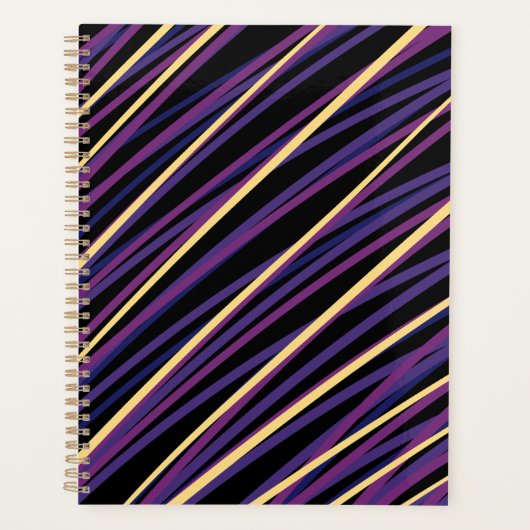 Planificateur moderne abstrait rayé de pourpre et (Devant)