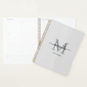 Planificateur Monogramme Gris Sophistiqué (Devant avec enveloppe)