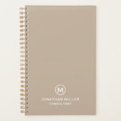 Planificateur Monogramme Moderne Minimaliste (Devant)