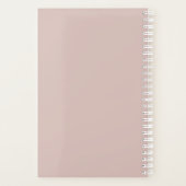 Planificateur monogramme simple - rose pastel (Dos)