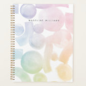 Planificateur Motif d'aquarelle avec nom (Devant)