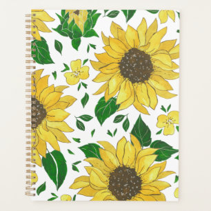 Planificateur motif tournesol aquarelle