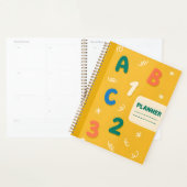 Planificateur Moutarde Jaune ABC 123 Mignon (Devant avec enveloppe)
