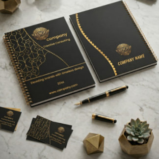 Planificateur Noir & Or avec Logo Personnalisable