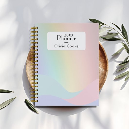 Planificateur numérique Rainbow moderne avec nom p