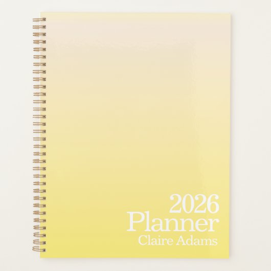 Planificateur ombré jaune moderne (Devant)