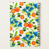 Planificateur Oranges et fleurs bleues Personnalis (Dos)